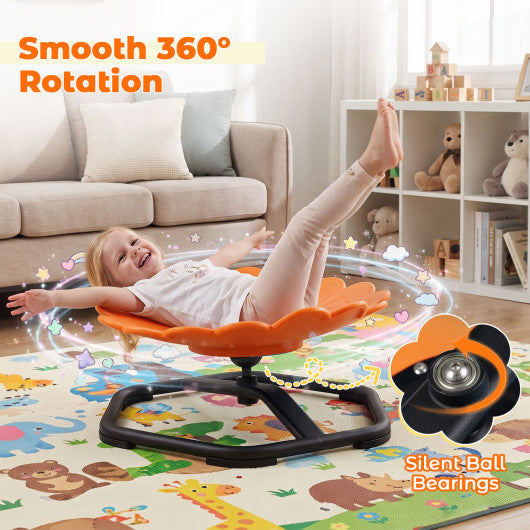 Kids Sensory Swivel Chair with Sunflower Shape 360¡« Spinning Chair for Toddlers-Orange