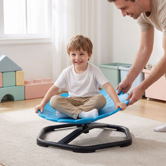 Kids Sensory Swivel Chair with Sunflower Shape 360¡« Spinning Chair for Toddlers-Blue
