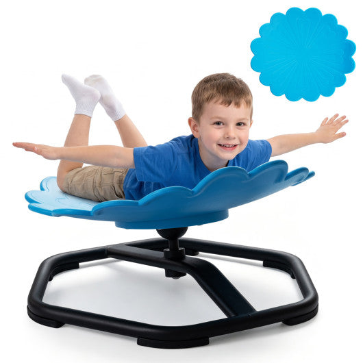 Kids Sensory Swivel Chair with Sunflower Shape 360¡« Spinning Chair for Toddlers-Blue