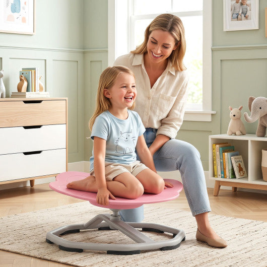 Kids Sensory Swivel Chair Cat Claw 360¡ã Spinning Chair with Non-Slip Metal Base-Pink