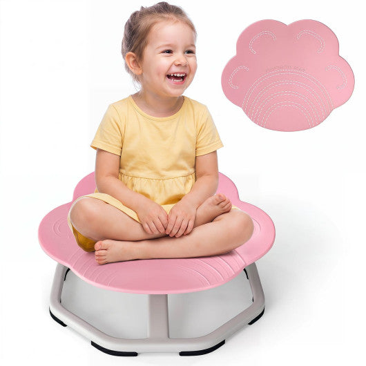 Kids Sensory Swivel Chair Cat Claw 360¡ã Spinning Chair with Non-Slip Metal Base-Pink