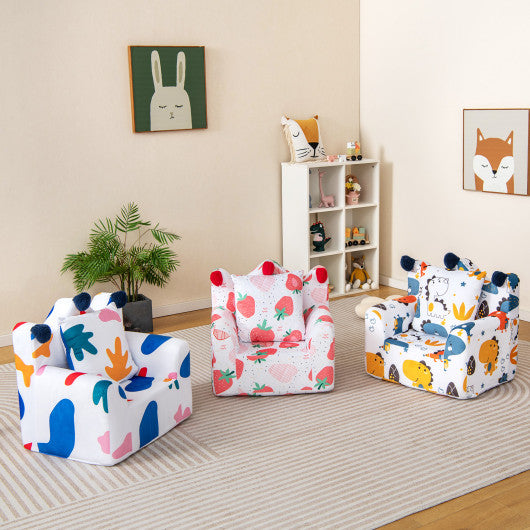 High-density Padding Kids Sofa with Armrest and Extra Pilow-Multicolor