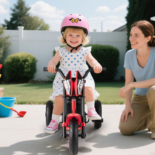 Kids Tricycle 3-Wheel Toddler Bike with Foot Pedals Forward Backward-Red