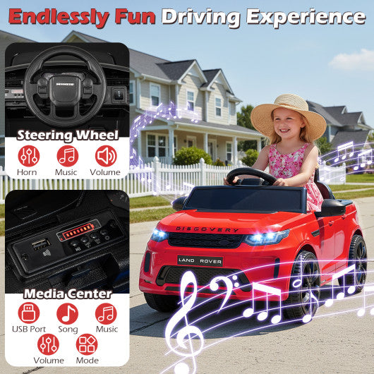 Licensed Land Rover Kids Ride on Car 12V Battery Powered Kids Electric Car-Red