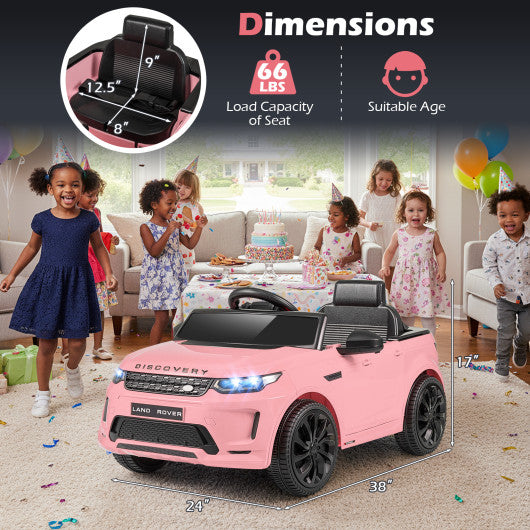 Licensed Land Rover Kids Ride on Car 12V Battery Powered Kids Electric Car-Pink