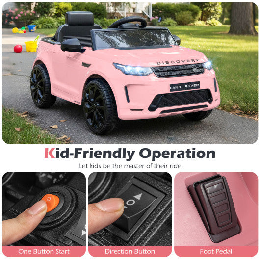 Licensed Land Rover Kids Ride on Car 12V Battery Powered Kids Electric Car-Pink
