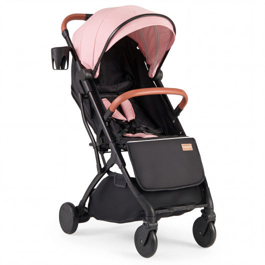 Lightweight Baby Stroller Compact Travel Stroller with One-Hand Folding-Pink