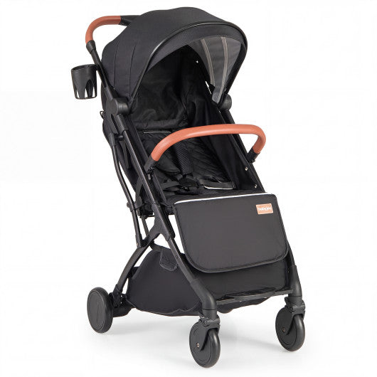 Lightweight Baby Stroller Compact Travel Stroller with One-Hand Folding-Black