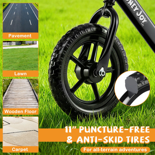 Lightweight Toddler Balance Bike No Pedal Training Bicycle-Black