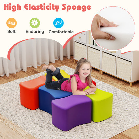 Modular Stool Set for Kids 6 PCS Butterfly Stools-Multicolor