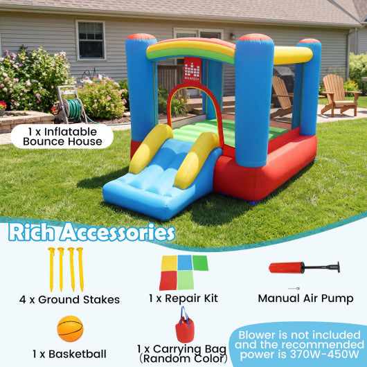 Rainbow Castle Inflatable Bounce House 370W Blower Included