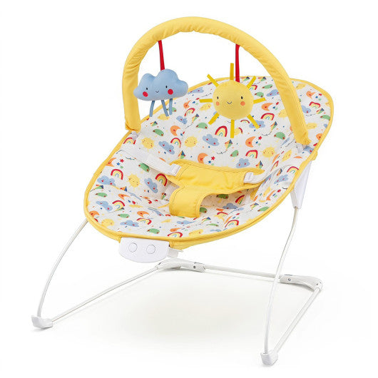 Portable Baby Bouncer Infant Rocker Seat with Detachable Toy Bar-Yellow