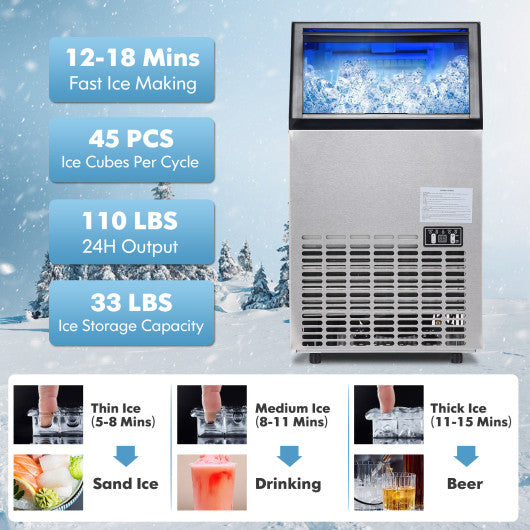 Portable Built-In Stainless Steel Commercial Ice Maker