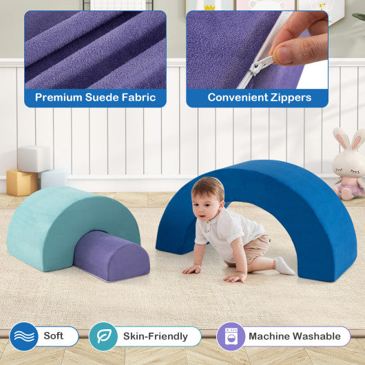 Rainbow Arc Climber Playset Foam Climbing Blocks with Machine Washable Covers-Multicolor