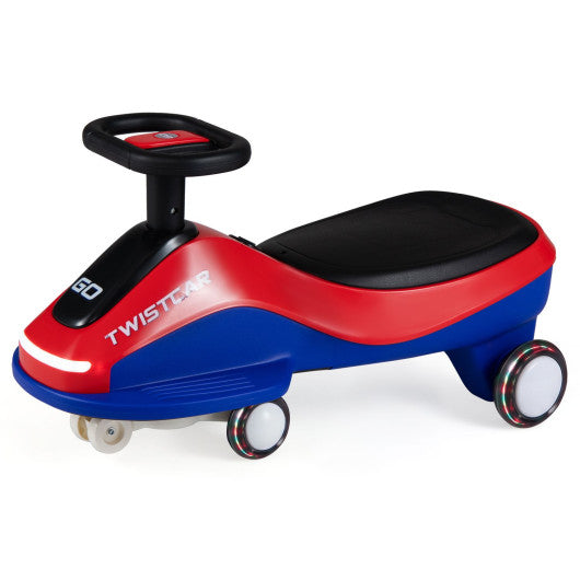 Ride On Car with Flashing Wheels Front Light and Music Speaker for Age 3+ Years Old-Red