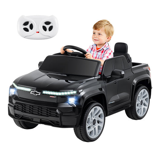 12V Ride on Car Truck Licensed Chevrolet with Remote Control Gift for 3+-Black