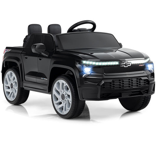 12V Ride on Car Truck Licensed Chevrolet with Remote Control Gift for 3+-Black