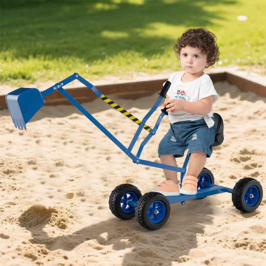 Sand Digger for Kids with 2-Handed Controls and Flexible Shovel-Blue
