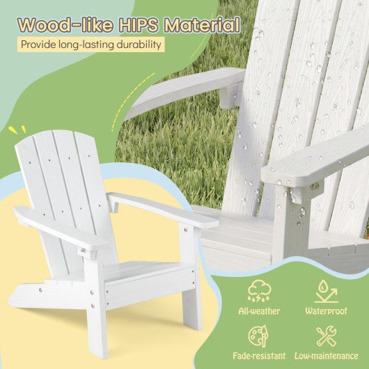 Set of 2 Kid's Adirondack Chair with with High Backrest and Armrests-White