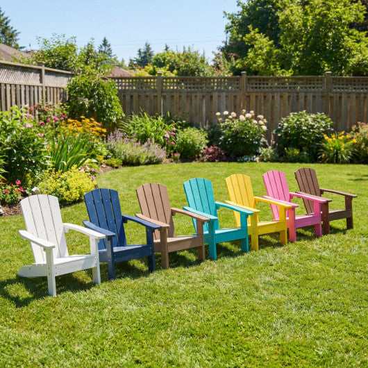 Set of 2 Kid's Adirondack Chair with with High Backrest and Armrests-Pink
