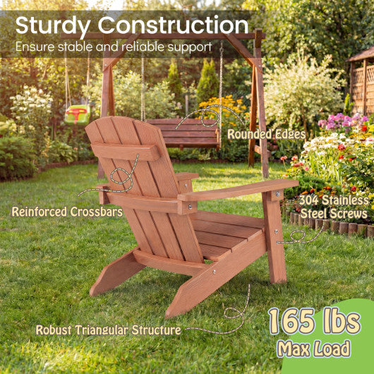 Set of 2 Kid's Adirondack Chair with with High Backrest and Armrests-Teak
