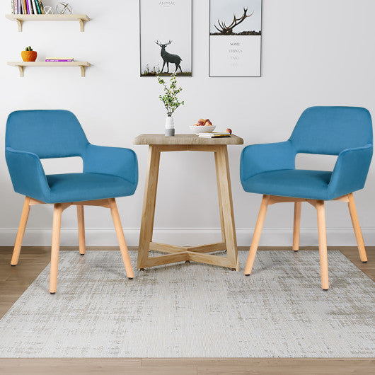 Set of 2 Modern Accent Armchairs-Blue