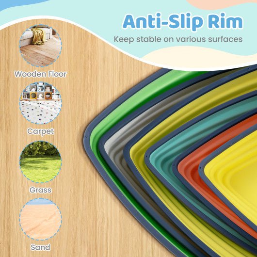 Set of 6 Stepping Stones for Kids Non-Slip Balance Stones with Storage Bag-Set of 6