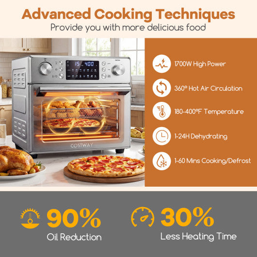 Stainless Steel Countertop Convection Oven with Bake-Silver