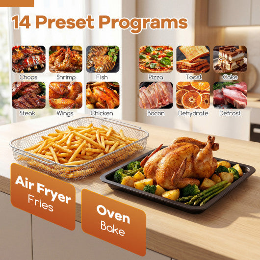 Stainless Steel Countertop Convection Oven with Bake-Silver