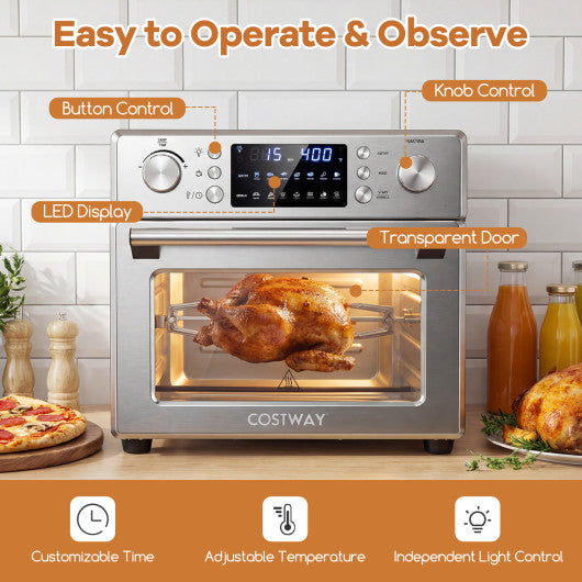 Stainless Steel Countertop Convection Oven with Bake-Silver