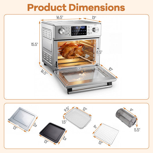 Stainless Steel Countertop Convection Oven with Bake-Silver