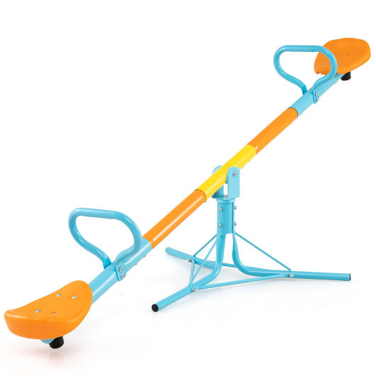 Teeter Totter for Kids Ages 3-7 360¡ã Spinning Seesaw 2-Seat Rotating Toddler Seesaw-Orange