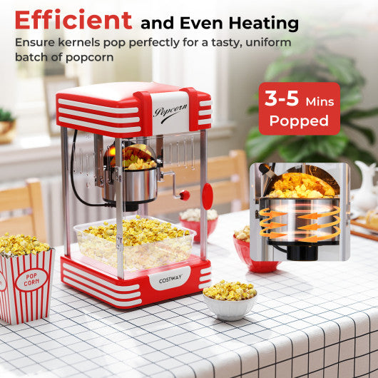 Theater Style Countertop Popcorn Maker with Stainless Steel Kettle-Red