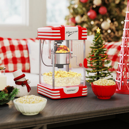 Theater Style Countertop Popcorn Maker with Stainless Steel Kettle-Red
