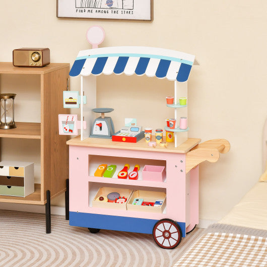 Toy Cart Play Set with POS Machine and Lovely Scale-Multicolor