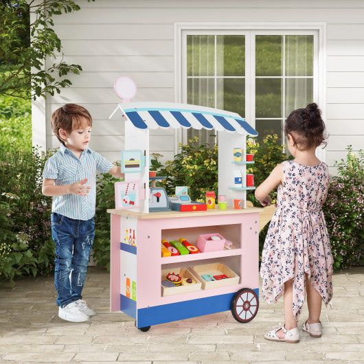 Toy Cart Play Set with POS Machine and Lovely Scale-Multicolor