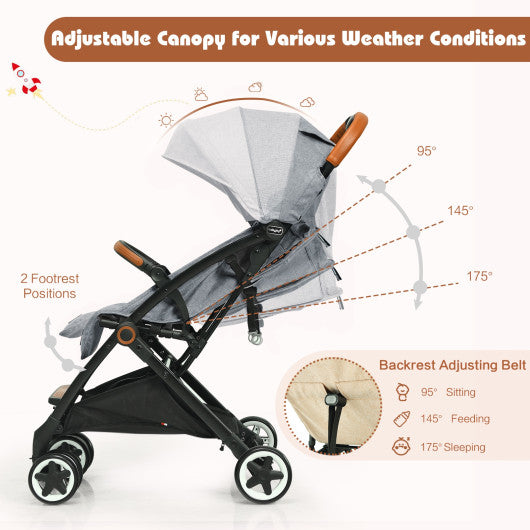 Ultra-Comfort Baby Stroller with Adjustable Recline  Breathable Seat & Smooth Suspension