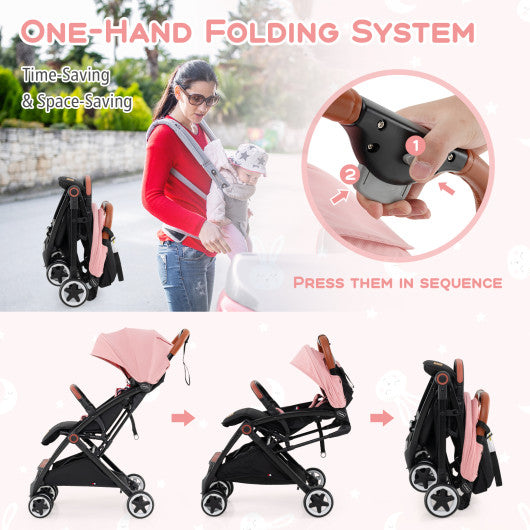 Versatile Travel Stroller with Safety Harness  Smooth Suspension & Large Storage