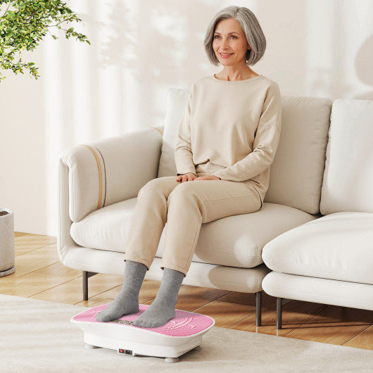 Vibration Plate Exercise Machine for Lymphatic Drainage and Weight Loss with 10 Speed Intensities-White