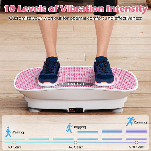 Vibration Plate Exercise Machine for Lymphatic Drainage and Weight Loss with 10 Speed Intensities-White