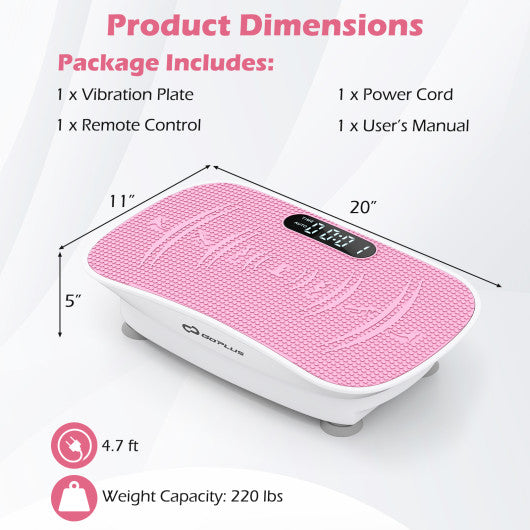 Vibration Plate Exercise Machine for Lymphatic Drainage and Weight Loss with 10 Speed Intensities-White
