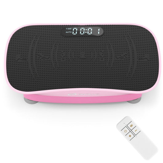 Vibration Plate Exercise Machine for Lymphatic Drainage and Weight Loss with 10 Speed Intensities-Pink