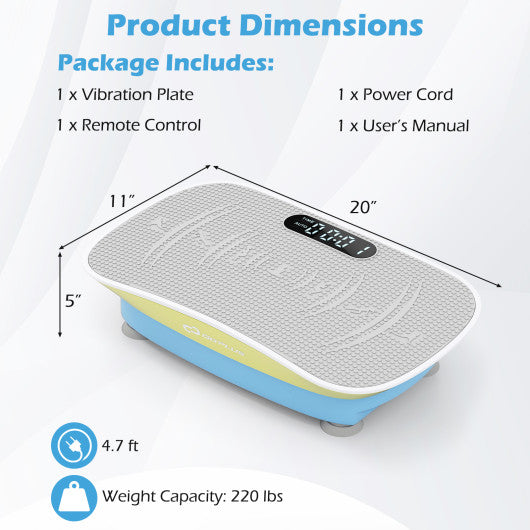 Vibration Plate Exercise Machine for Lymphatic Drainage and Weight Loss with 10 Speed Intensities-Green