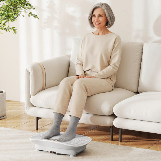 Vibration Plate Exercise Machine for Lymphatic Drainage and Weight Loss with 10 Speed Intensities-Gray