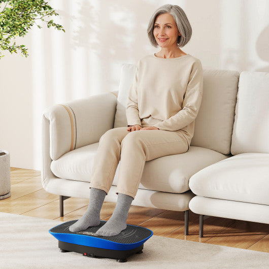 Vibration Plate Exercise Machine for Lymphatic Drainage and Weight Loss with 10 Speed Intensities-Navy