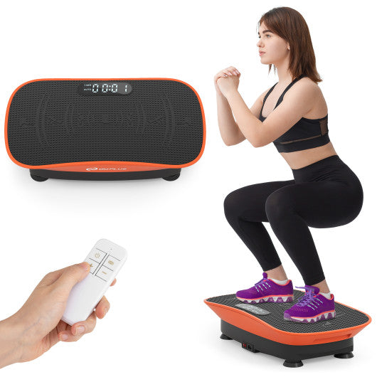 Vibration Plate Exercise Machine for Lymphatic Drainage and Weight Loss with 10 Speed Intensities-Orange