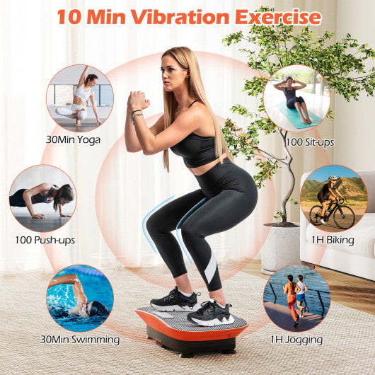 Vibration Plate Exercise Machine for Lymphatic Drainage and Weight Loss with 10 Speed Intensities-Orange