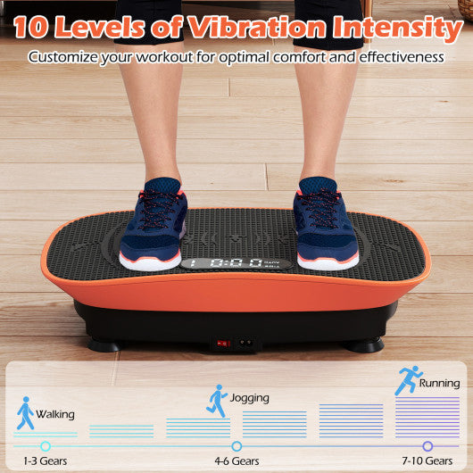 Vibration Plate Exercise Machine for Lymphatic Drainage and Weight Loss with 10 Speed Intensities-Orange