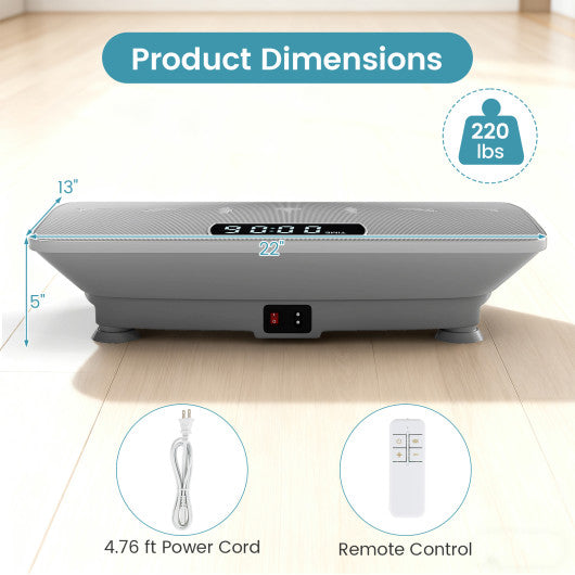 Vibration Plate Exercise Machine with Gravity Sensor for Home-Gray