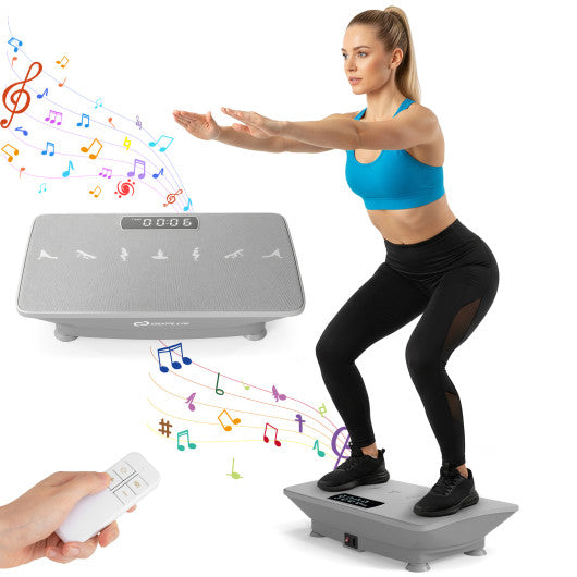 Vibration Plate Exercise Machine with Gravity Sensor for Home-Gray
